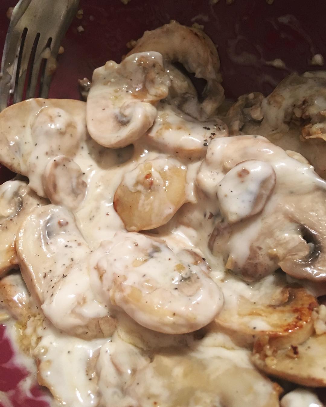 Keto diet- mushroom with Alfredo sauce